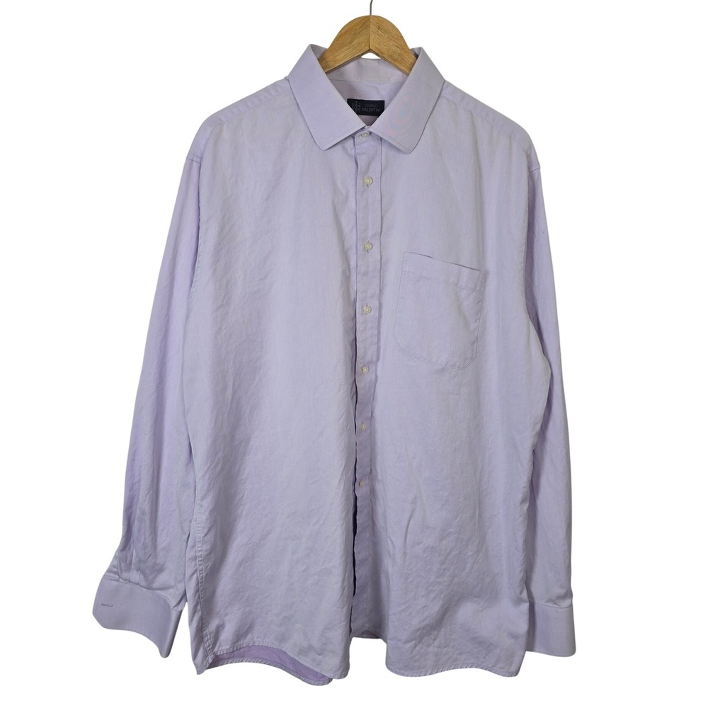 Giorgio Valentini Mens Light Purple Long Sleeve Dress Shirt Size 18 34/35